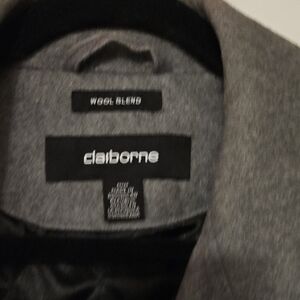 Claiborne Charcoal Wool Blend Coat